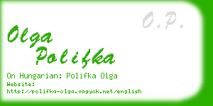 olga polifka business card